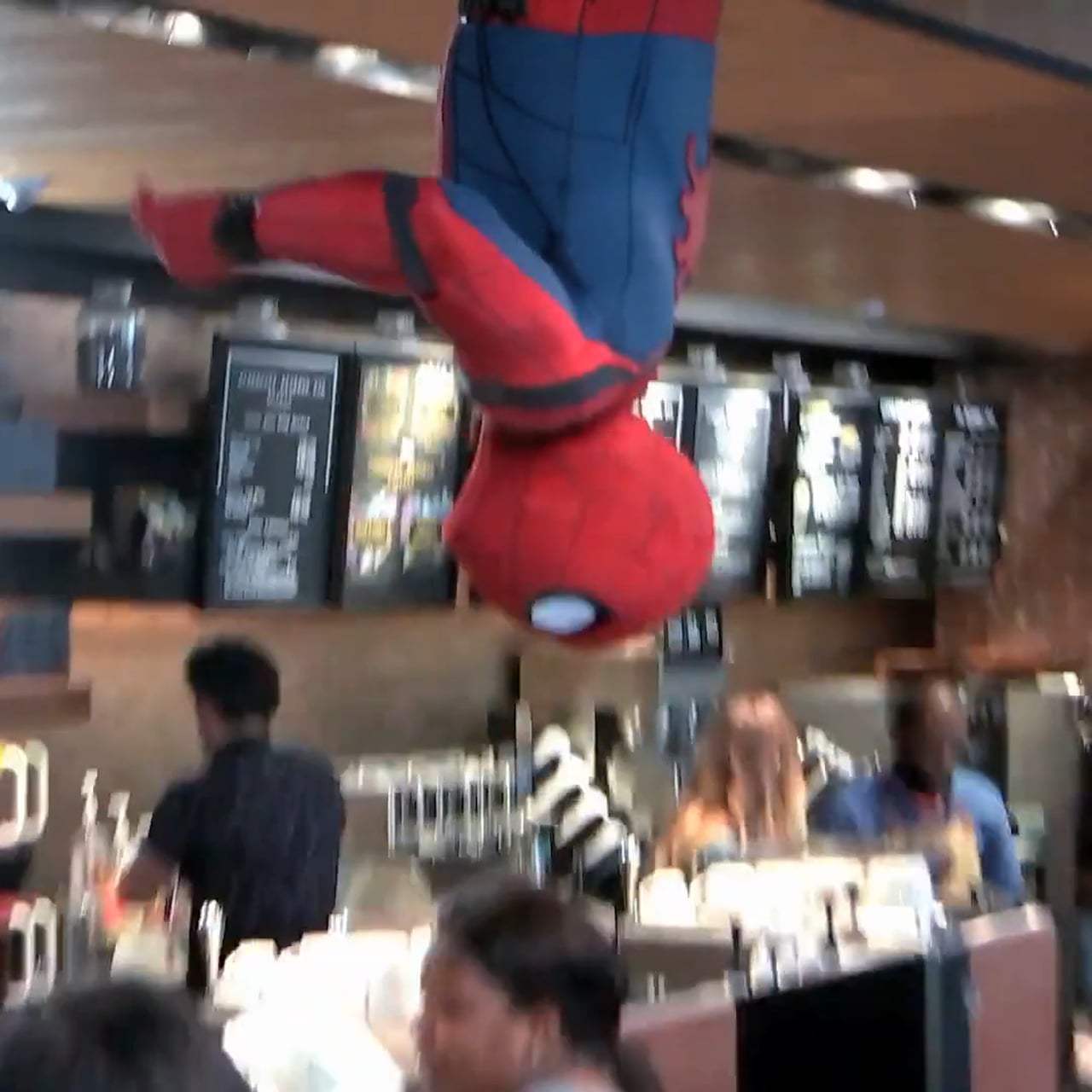 Spider-Man: Homecoming Viral - New York City Starbucks (2017) Screen Capture #1