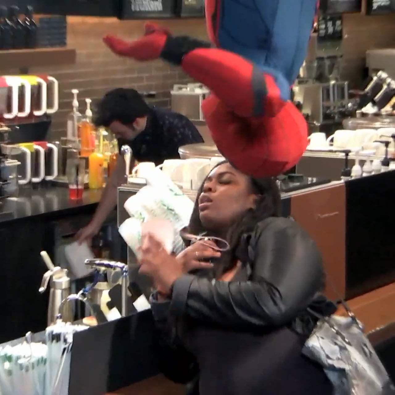 Spider-Man: Homecoming Viral - New York City Starbucks (2017) Screen Capture #3