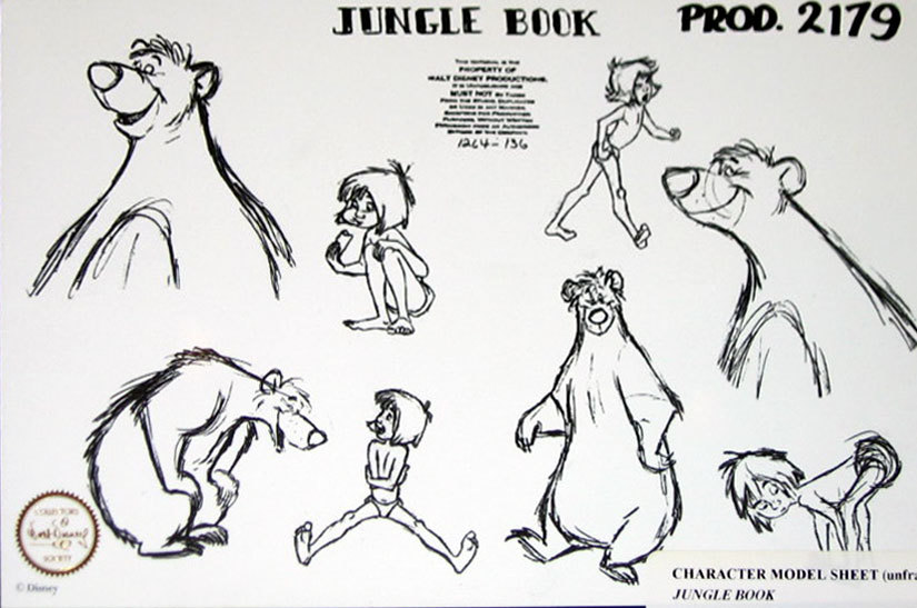 Jungle Book 1967 Hand Drawings