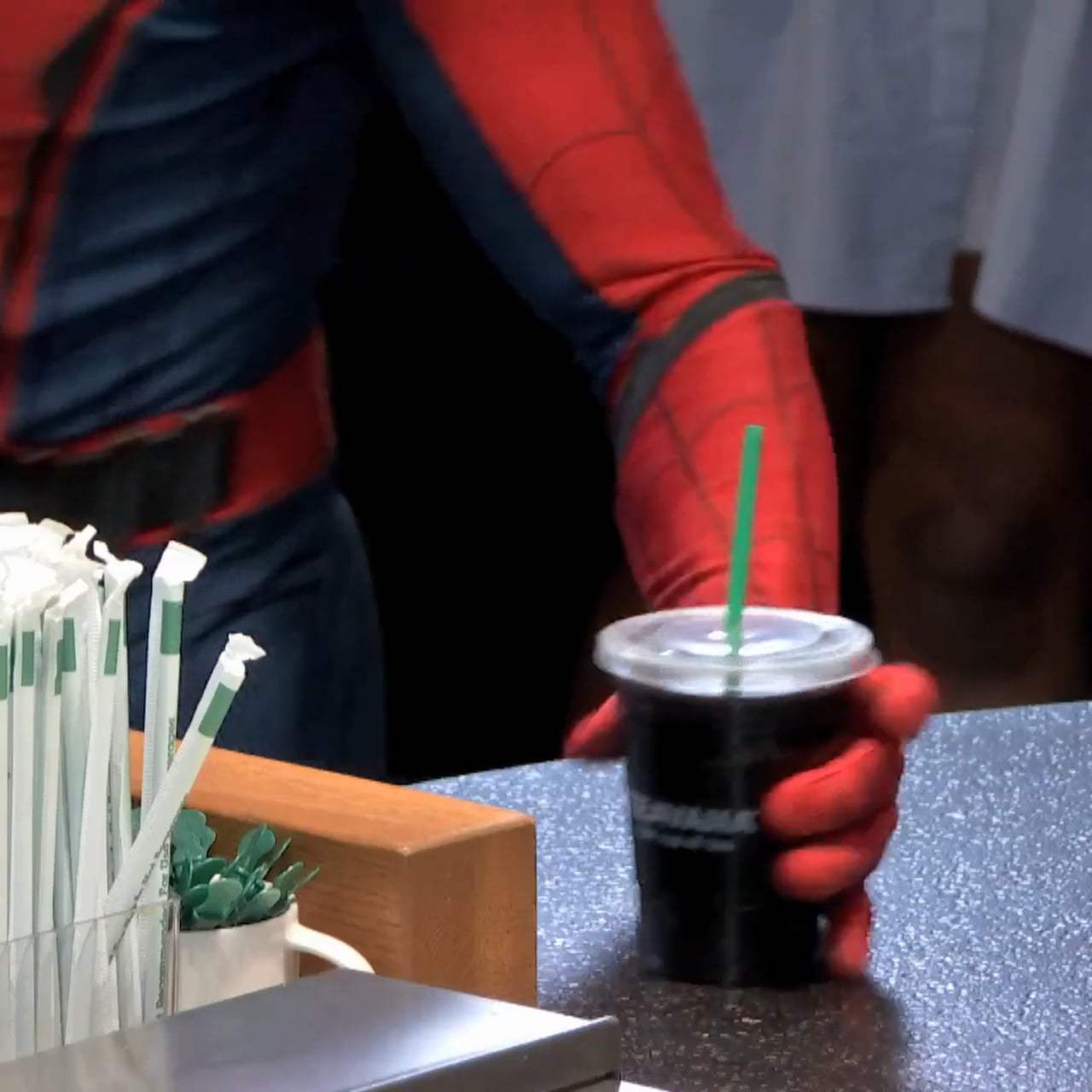Spider-Man: Homecoming Viral - New York City Starbucks (2017) Screen Capture #4
